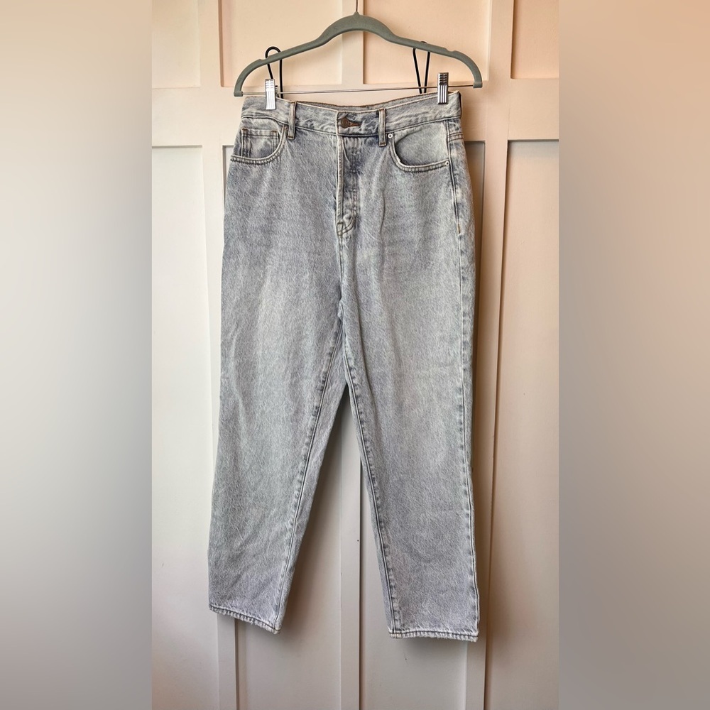 PacSun Jeans Wo 28 Blue Straight Mom Denim High Rise Light Wash Button Fly